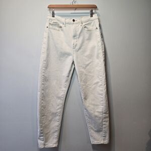 a.n.a. Highest Rise Barrel Jeans 8 Women's Cream Pants
